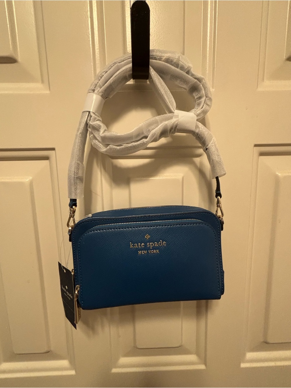 Kate Spade Sapphire Blue Saffiano Leather Crossbody
